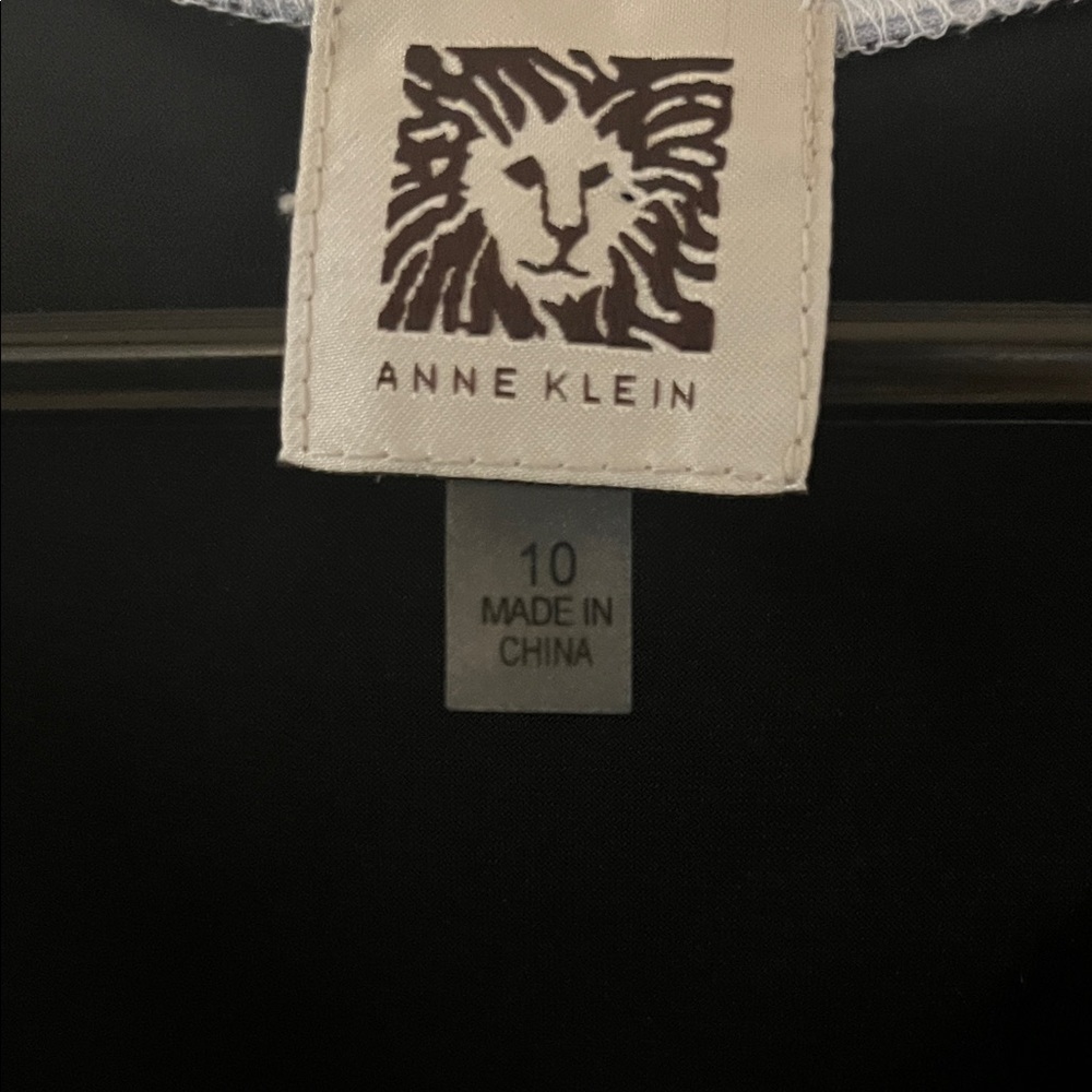 Anne Klein Black Sleeveless Mini Dress with White Accents - Picture 3 of 6